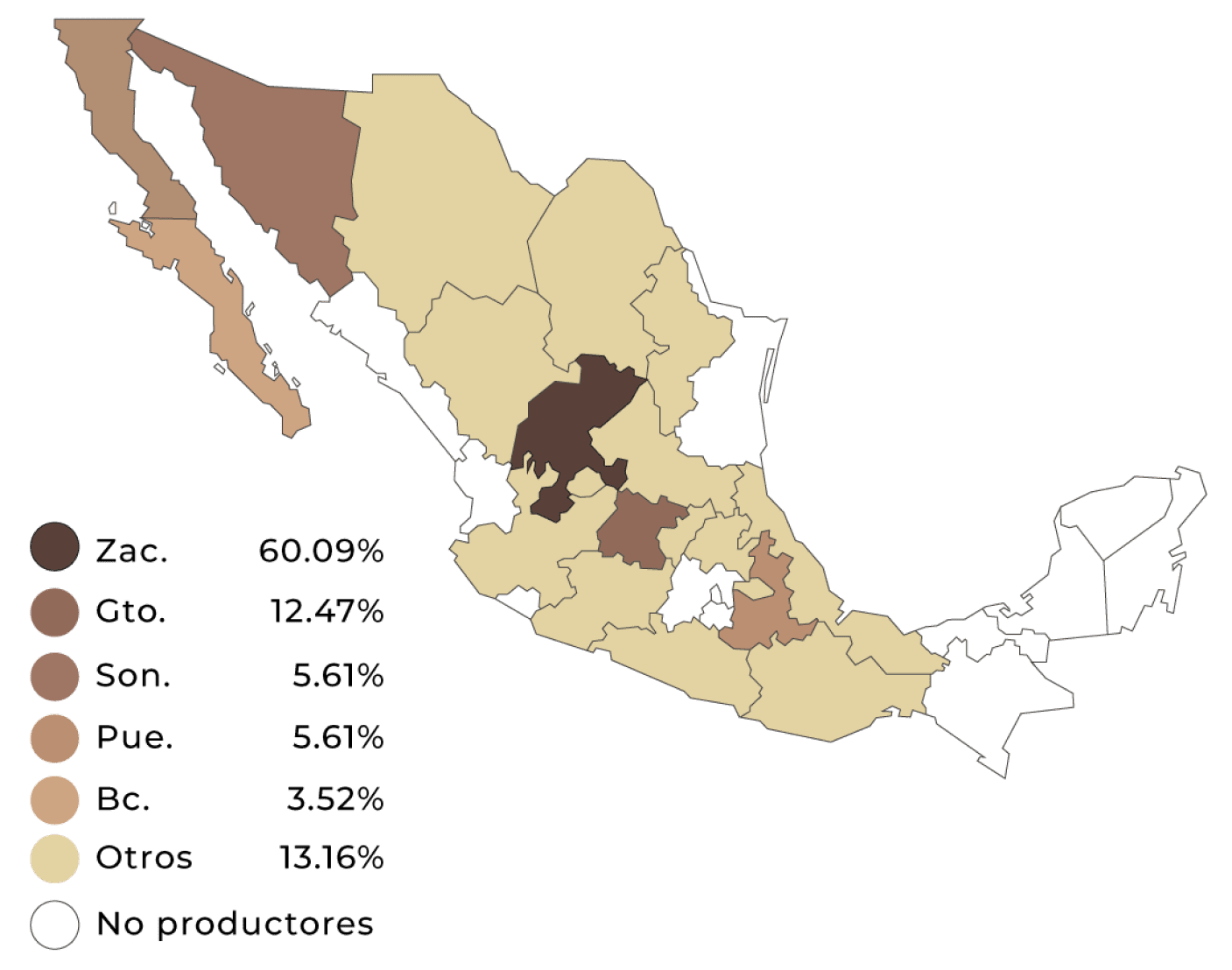 mapa produccion de ajo en mexico