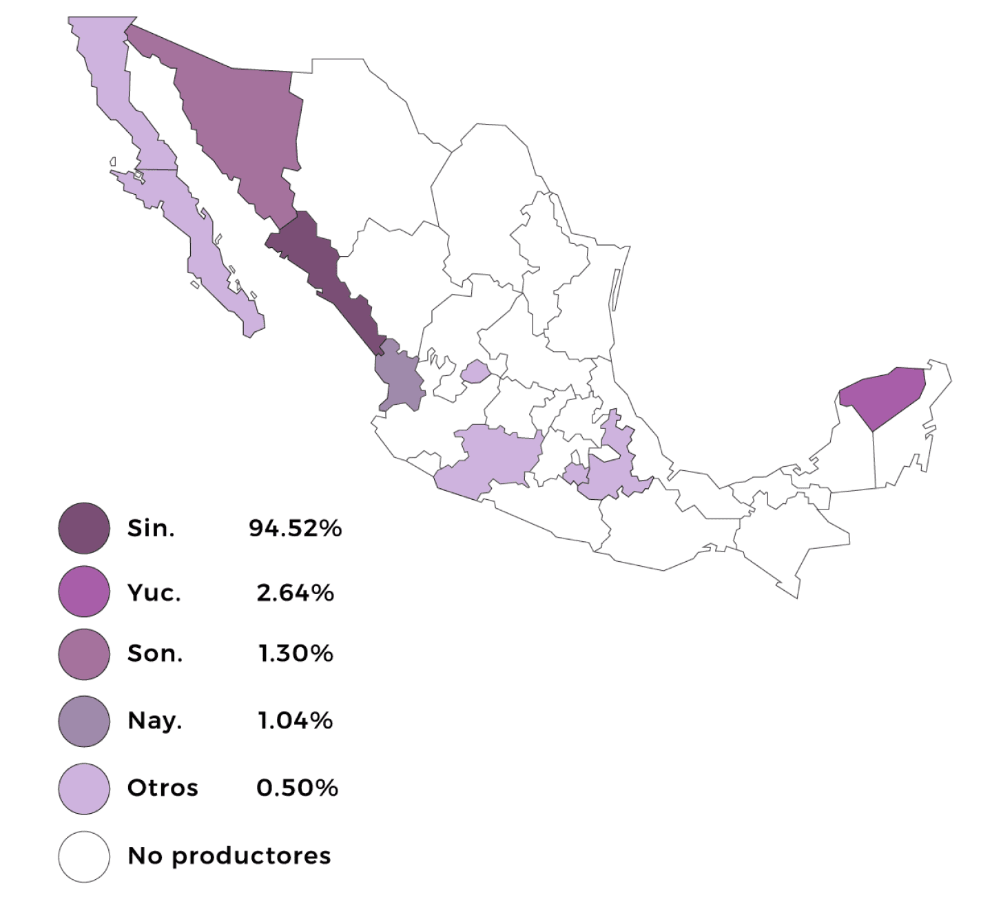 mapa produccion berenjena en mexico